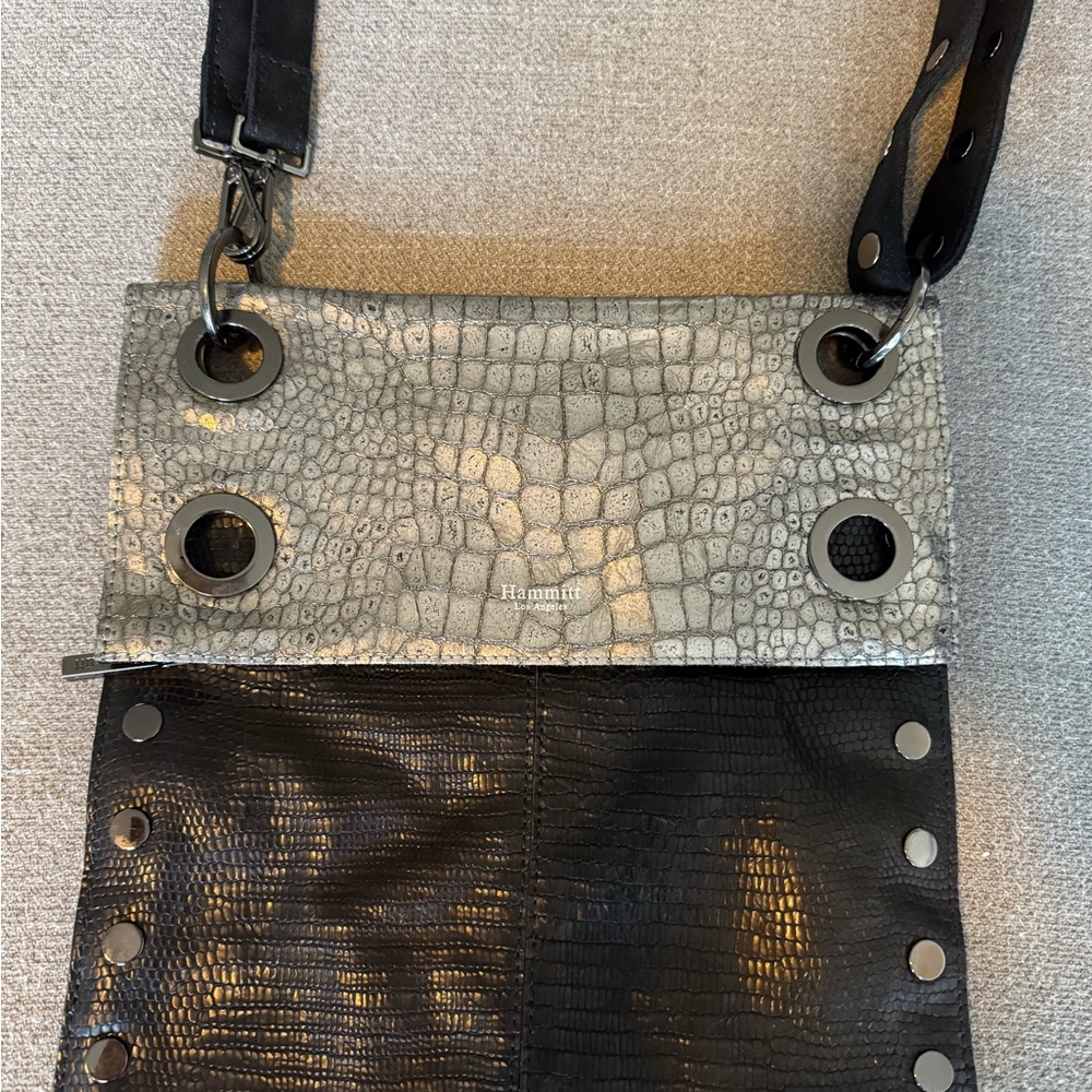 Hammitt Montana Large, reversible black leather crossbody
